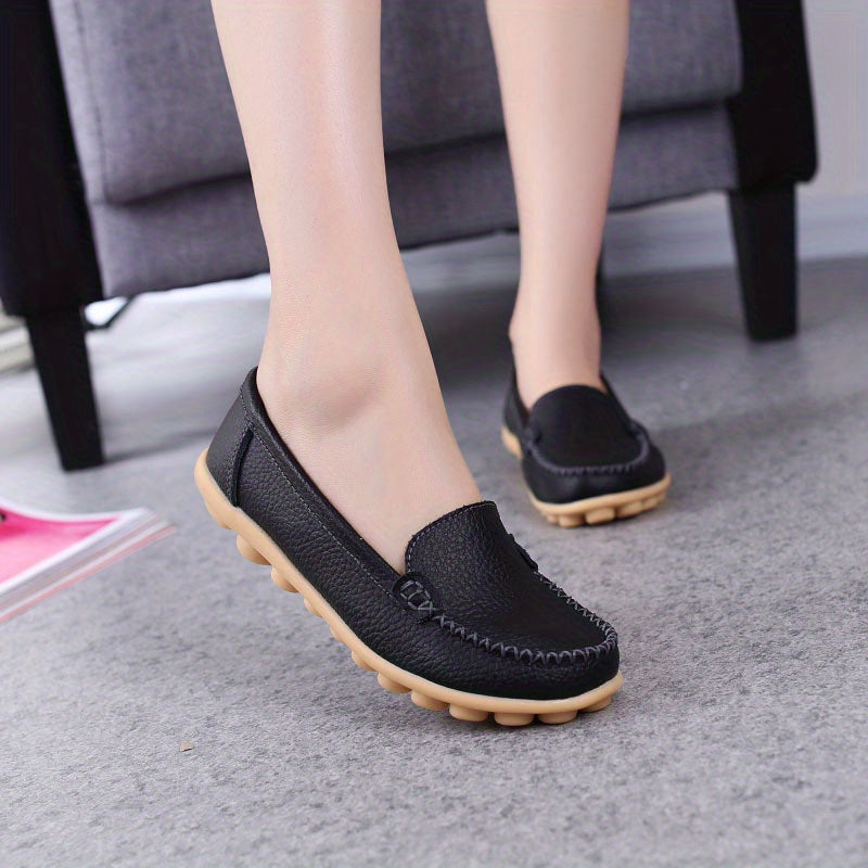 Women's Round Toe Loafers Slip-On Casual Shoes Lightweight Comfort