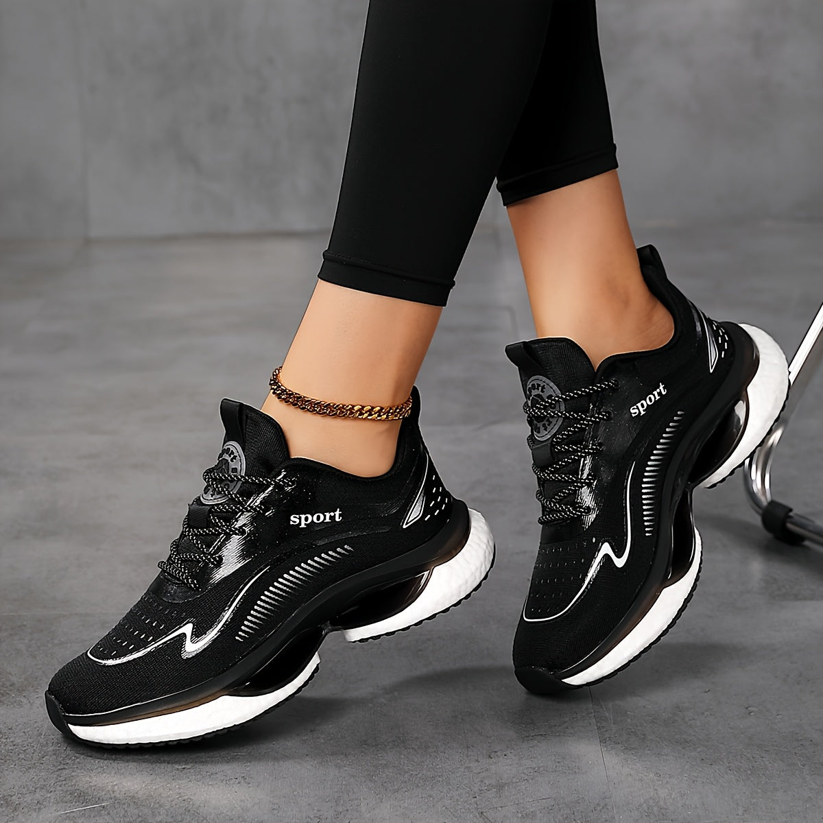 Women's Mesh Athletic Sneakers Lightweight Running Shoes Black White Blue