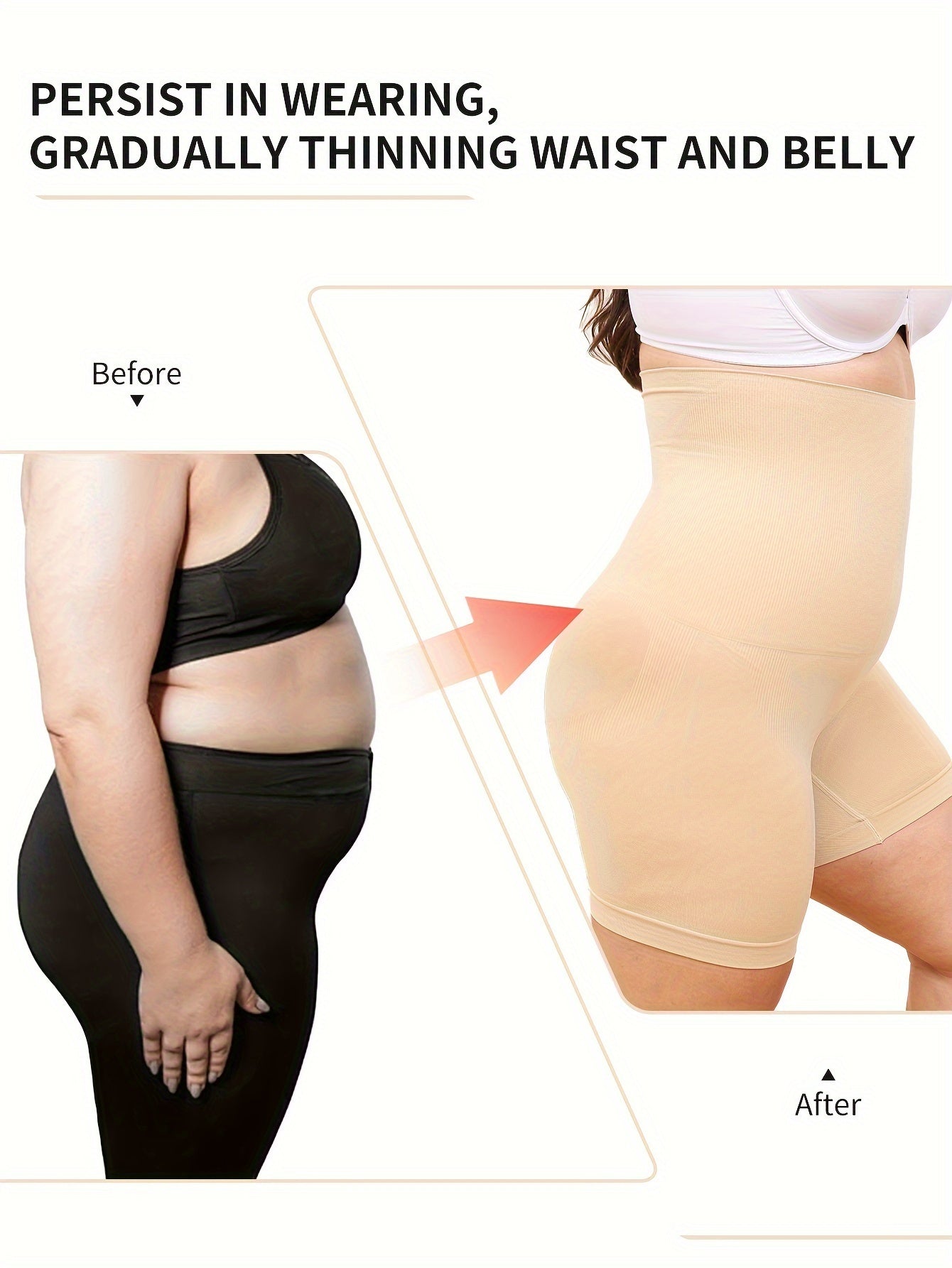 Pantalones cortos moldeadores de cintura alta para mujer, control de abdomen, levantamiento de glúteos, nylon sólido