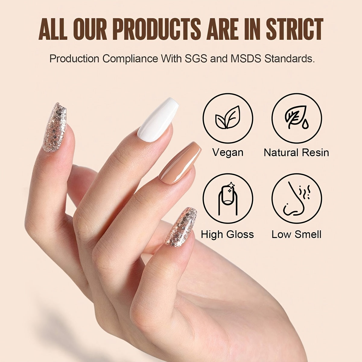 15ml Gel Nail Polish Set with Base and Top Coat UV LED Curable Unscented