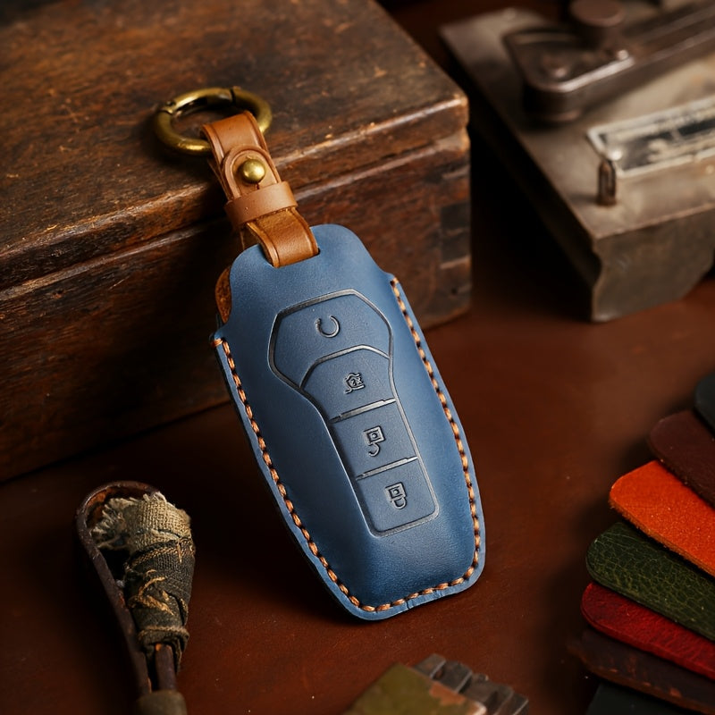 Unisex Leather Car Key Fob Cover Custom Fit Scratch-Resistant Protection