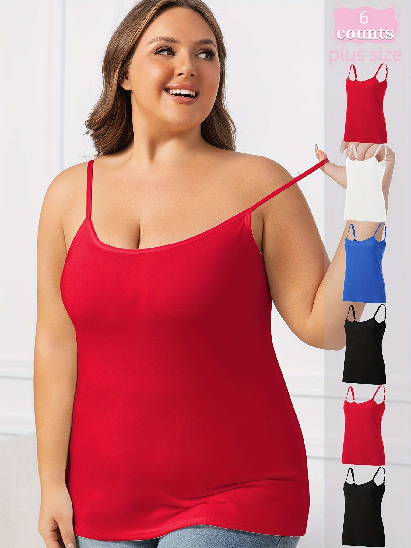 Женские майки большого размера с регулируемой посадкой, свободный крой, полупрозрачный эластичный материал, упаковка из 6 штук