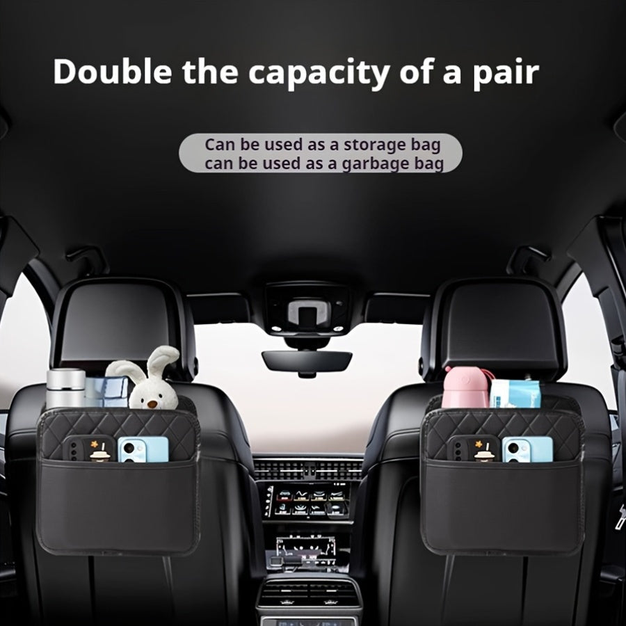 Car Back Seat Organizer with Multiple Pockets and Garbage Bin Storage