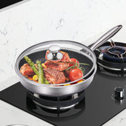 12-Inch Stainless Steel Skillet Non-Stick Scratch-Resistant Dishwasher Safe for Eggs and Steaks