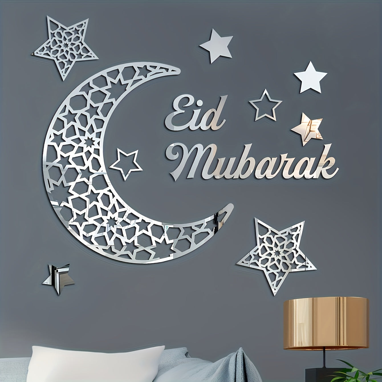 Ramadan Mirror Decorative Wall Stickers for Festive Atmosphere in Middle East