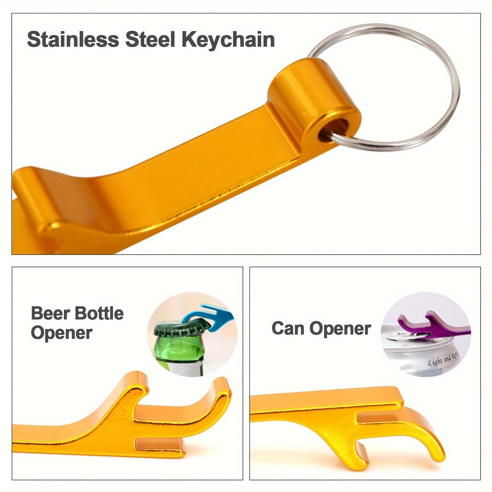 Llavero abrebotellas grabado personalizado de aluminio multicolor para bodas y cumpleaños