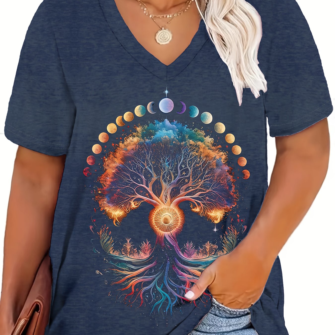 Women's Plus Size Cartoon Print Loose Summer T-Shirt Casual Top 1XL-8XL