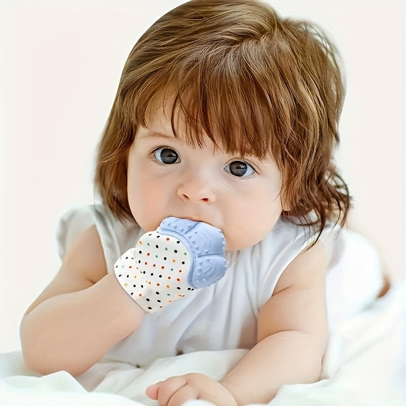 Soft Silicone Baby Teething Glove Oval-Shaped Chewing Gums Safe Washable Gift