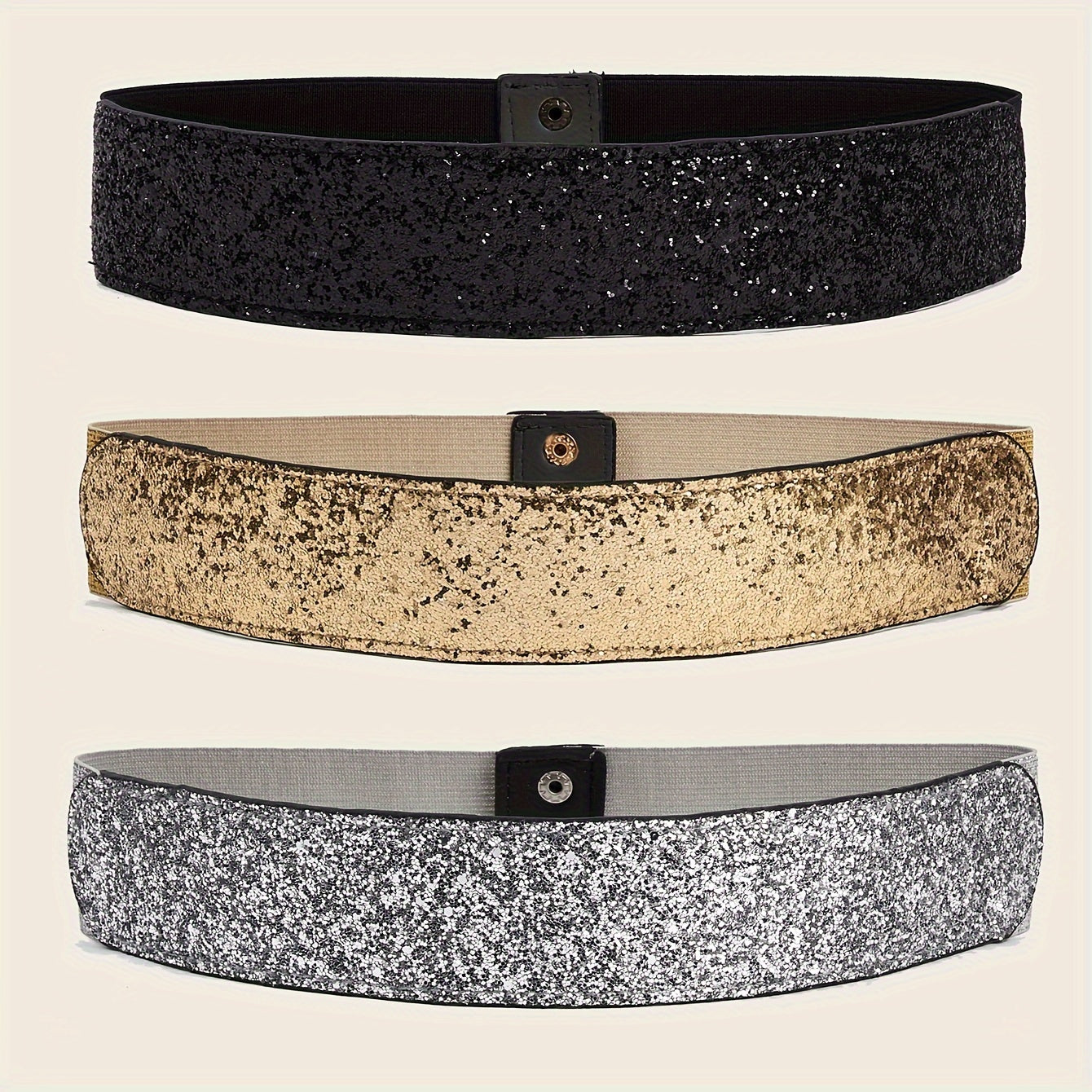 Women's Gold Sequin Belt Fashion Accessory for Party and Evening Wear