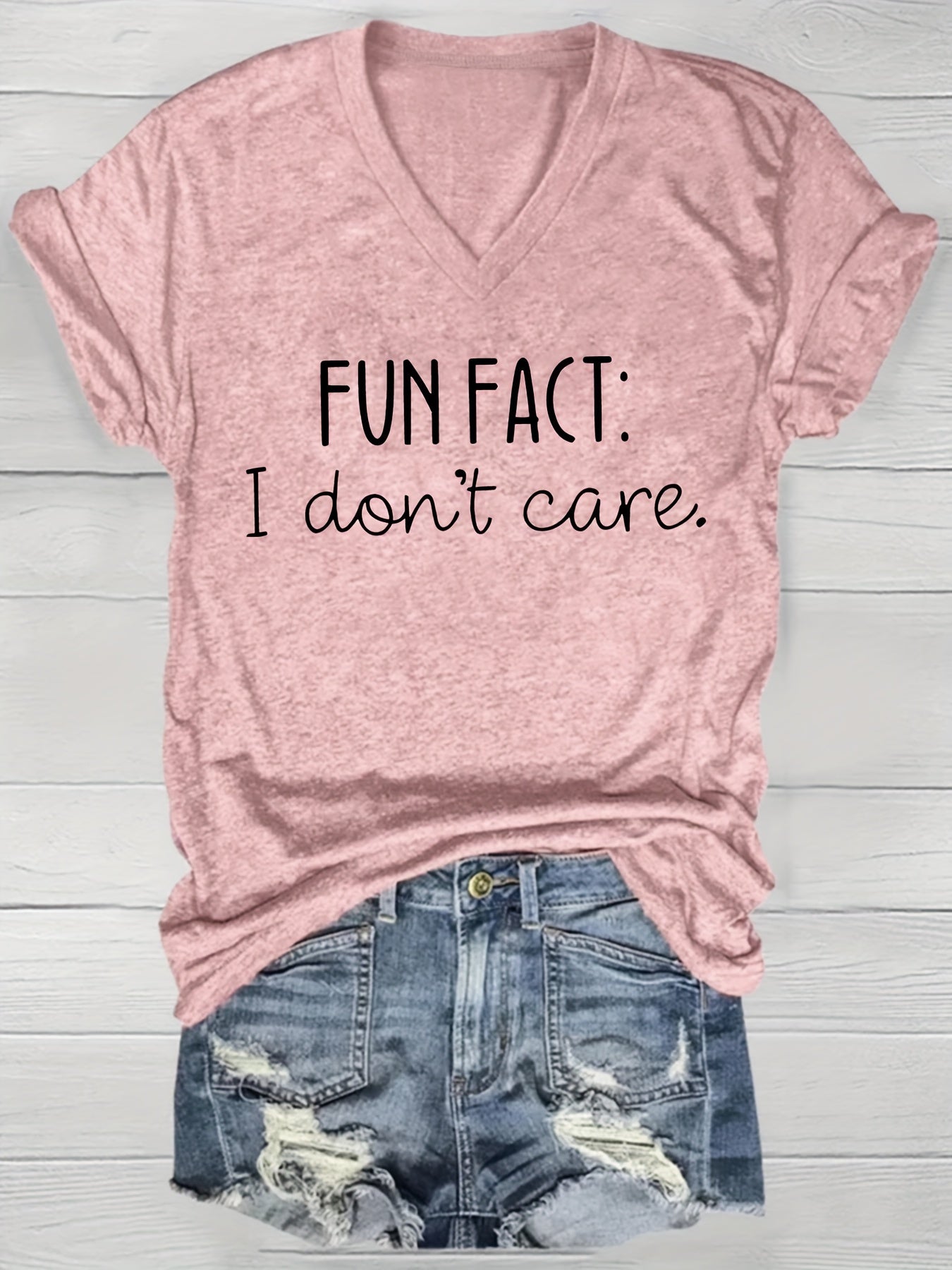 Women's V-Neck Loose Casual Short Sleeve T-Shirt With Bottoming Top