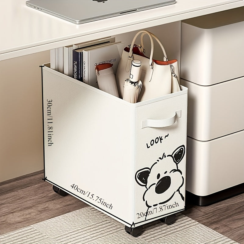 Foldable Textile Storage Box with Wheels Portable Organizer for Home and Office