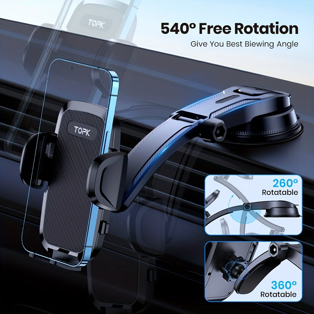 Soporte universal para coche con soporte manos libres 2 en 1 para tablero, compatible con iPhone Android