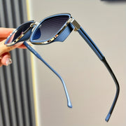 Women's Double-Layered Metal Frame Fashion Glasses with Clear Lenses