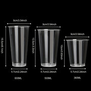 Frosted Plastic Cups with Lids 600ml 500ml 360ml Dishwasher Safe Eco-Friendly