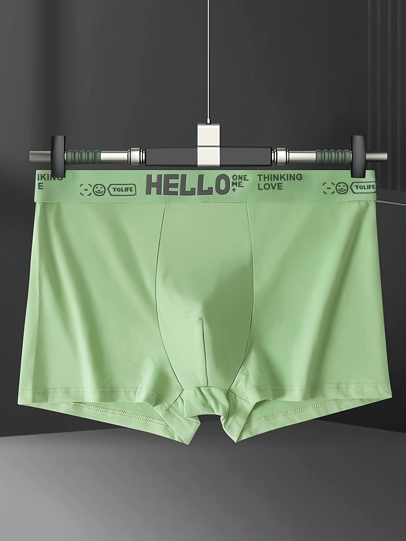 Men's Boxer Briefs Polyester Spandex Mid-Waist Solid Breathable Knit 4-Pack