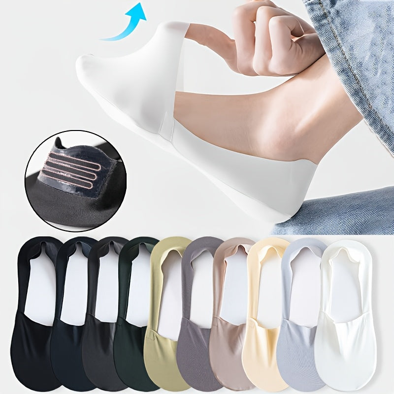 4 Pairs of Breathable Silicone Boat Socks for Summer Sweat-Absorbing Non-Slip