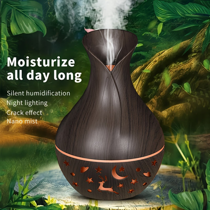 Portable USB Humidifier with Essential Oil Diffuser Nightlight Auto Shut-Off 7 Color Lights for Home Office