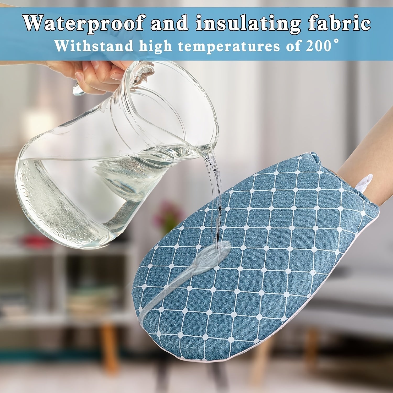 Waterproof Ironing Mat with Anti-Scorch Fabric, Heat Insulation, Lightweight