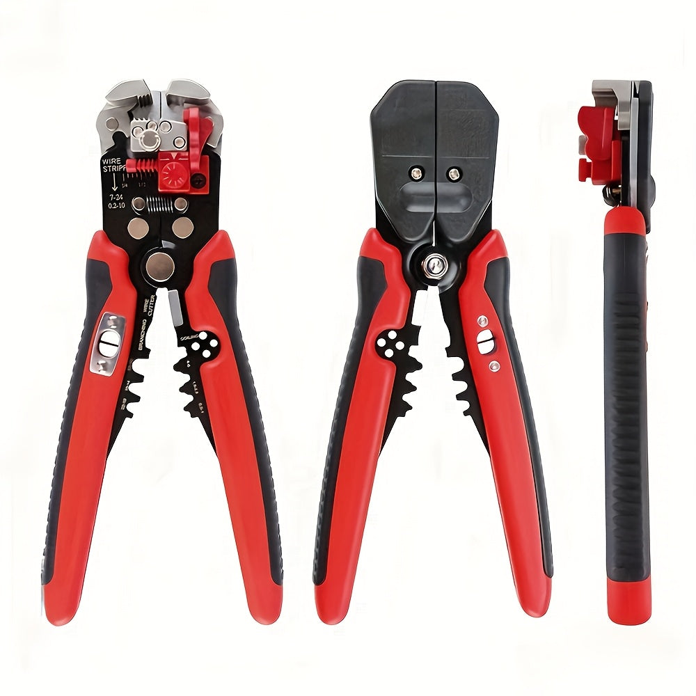 Electrician Automatic Wire Stripper 24-10AWG Multi-Function Cable Cutter Crimper Winding