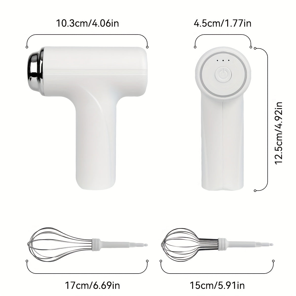 Беспроводной электрический ручной взбиватель для яиц - перезаряжаемый через USB, легкий кухонный миксер с 3 скоростями