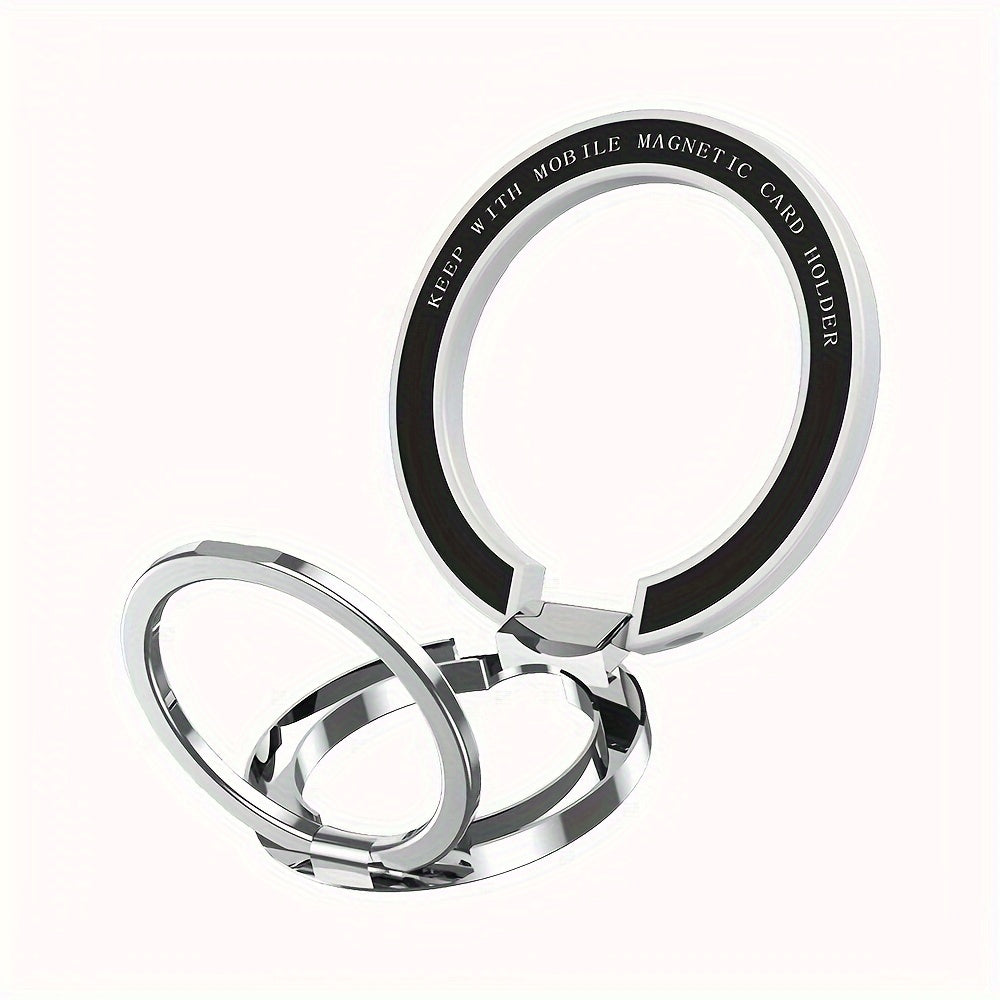 Metal Zinc Alloy Magnetic Phone Ring Holder 360° Rotating Folding Ultra-Thin Car Desktop Compatible