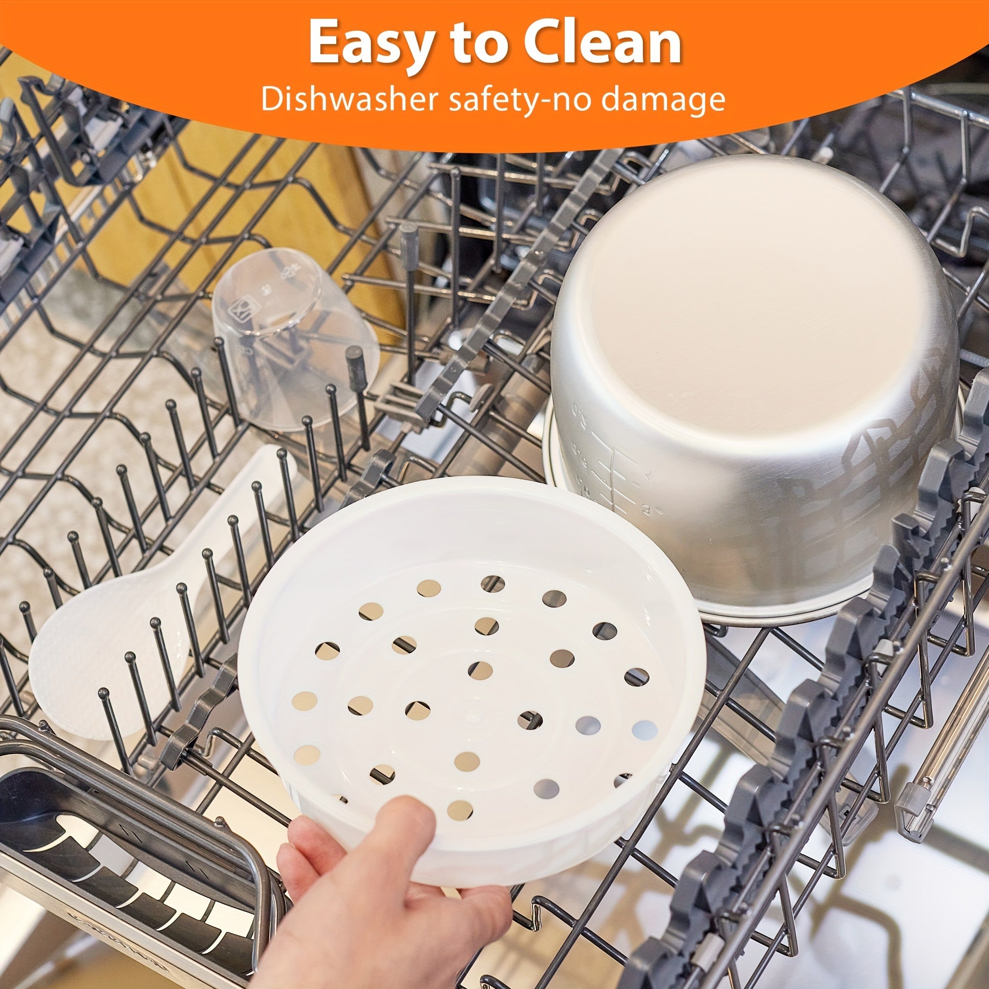 5-Posuda guruch pishirgich va ovqat bug'langich, tez pishirish, yopishmaydigan qoplama, 24H issiqlikda ushlab turish