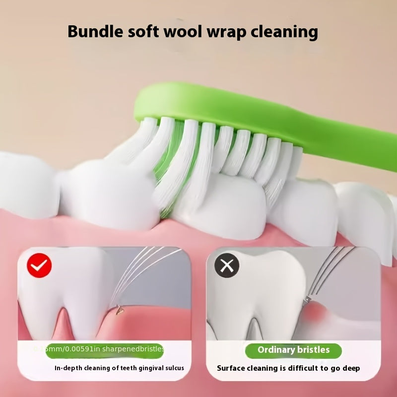 Set of 2 Cartoon Carrot Toothbrushes for Kids with Soft Bristles for Sensitive Gums