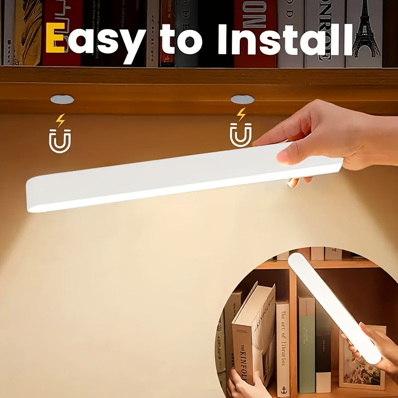 Tira de luces LED recargable inalámbrica con USB para cocina, mesita de noche, armario, blanca