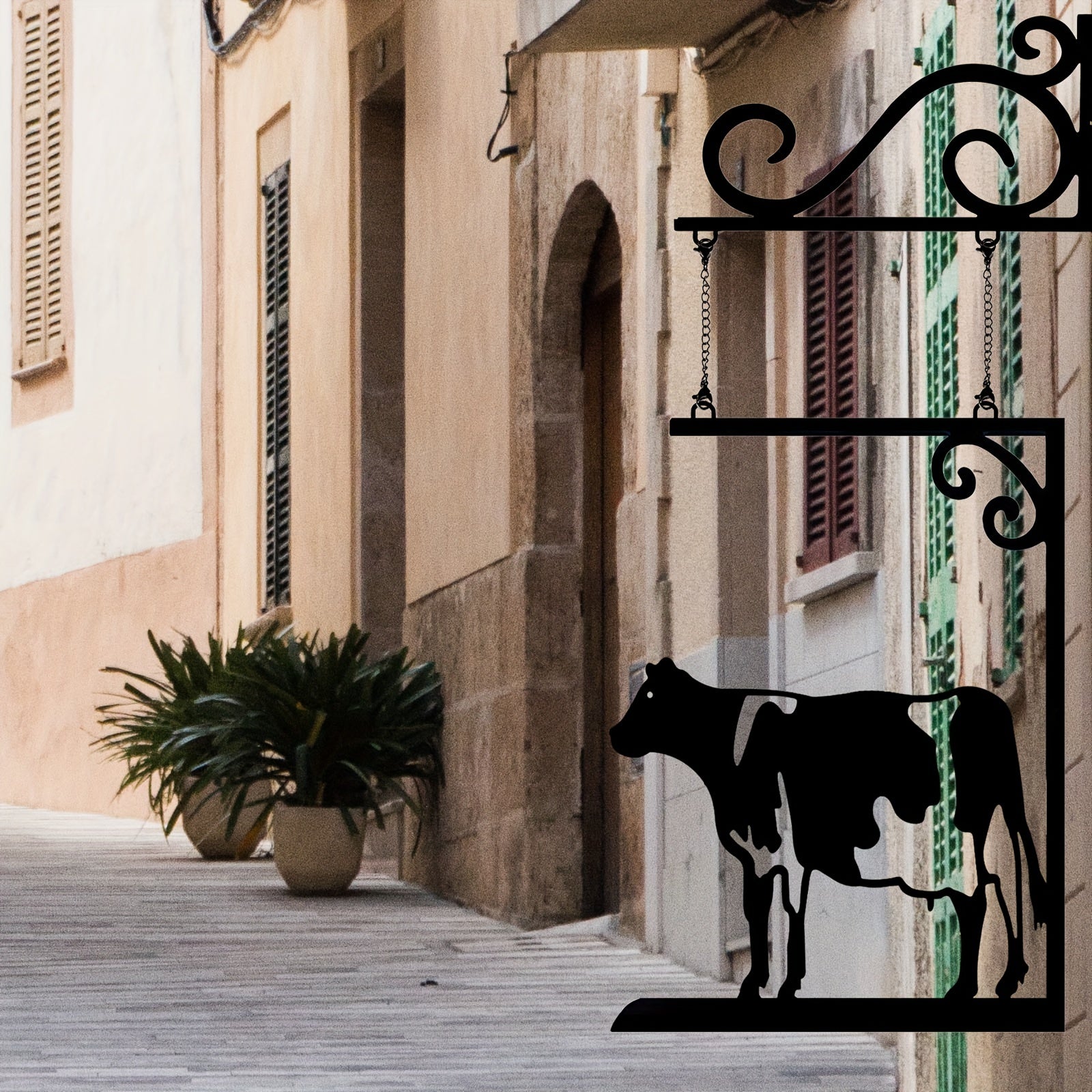 Uyingizning yashash xonasi, yotoq xonasi, balkon yoki hovlisini ushbu noyob Ferma Sigir Darvoza Belgisi bilan bezang. Ushbu g'ayrioddiy sigir devor bezaklari bilan joyingizga ijodkorlik va joziba qo'shing.