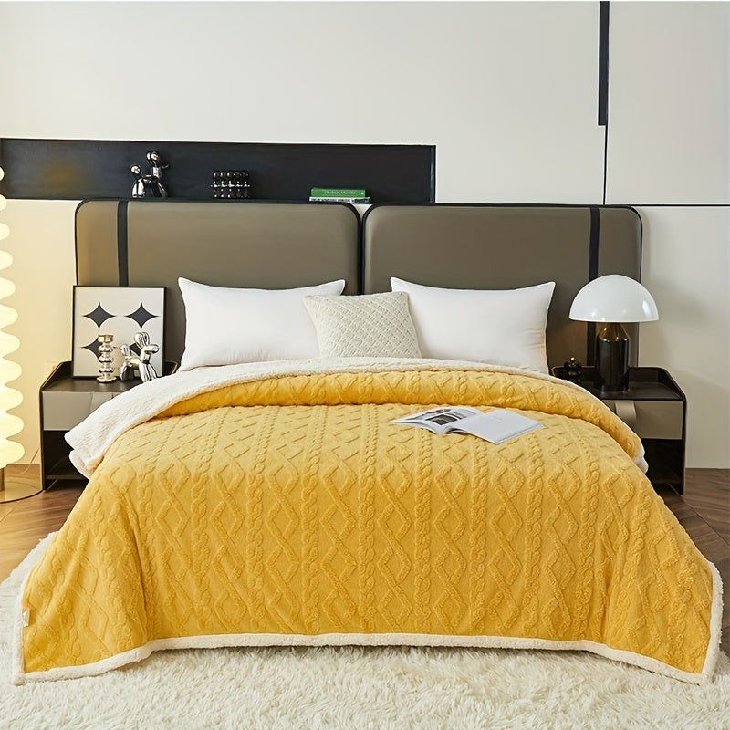 Yumshoq va qulay Taffeta Sherpa Ikki Qavatli Ko'rpa - Divan, Sofа, Ofis, Yotoq, Kamping yoki Sayohat uchun mukammal. Har mavsum uchun ko'p maqsadli sovg'a ko'rpasi.