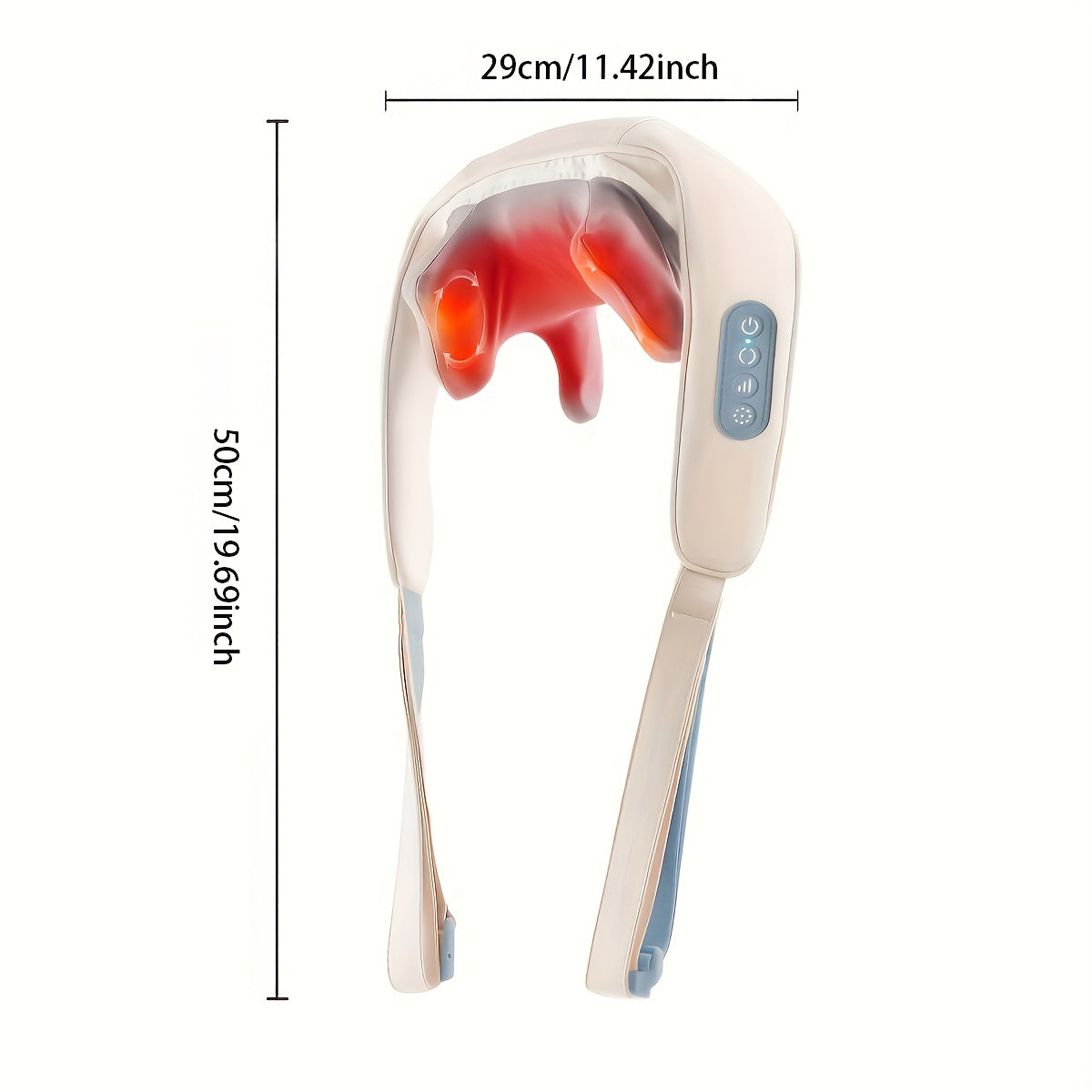 6 ta massaj boshliqlari, isitish funksiyasi, USB Type-C zaryadlash bilan aqlli bo'yin va yelka massajchisi