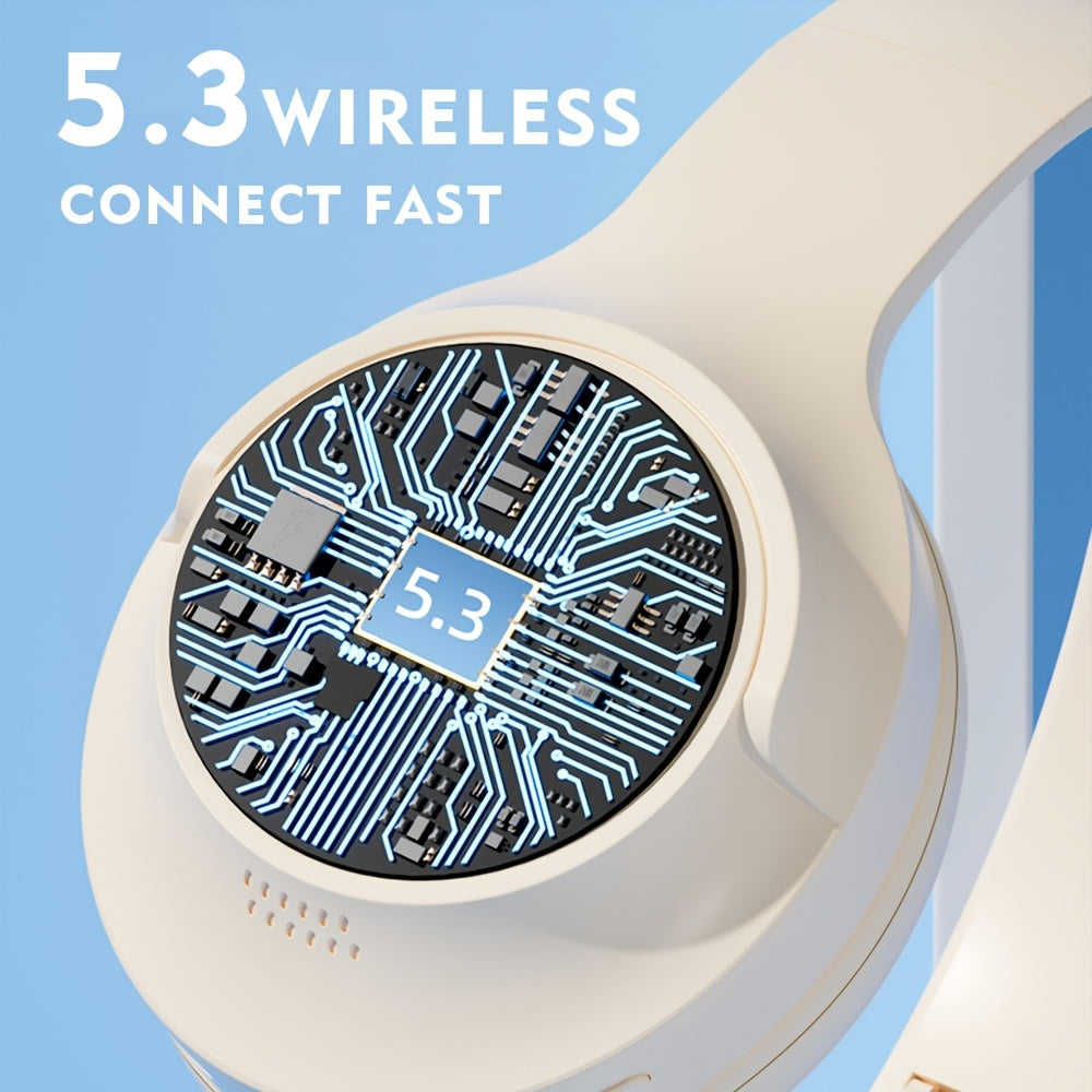 O'yin mikrofoni bilan simsiz, yig'iladigan retro quloqchinlar, tasodifiy foydalanish, yugurish, video qo'ng'iroqlar va HIFI ovoz sifati uchun.