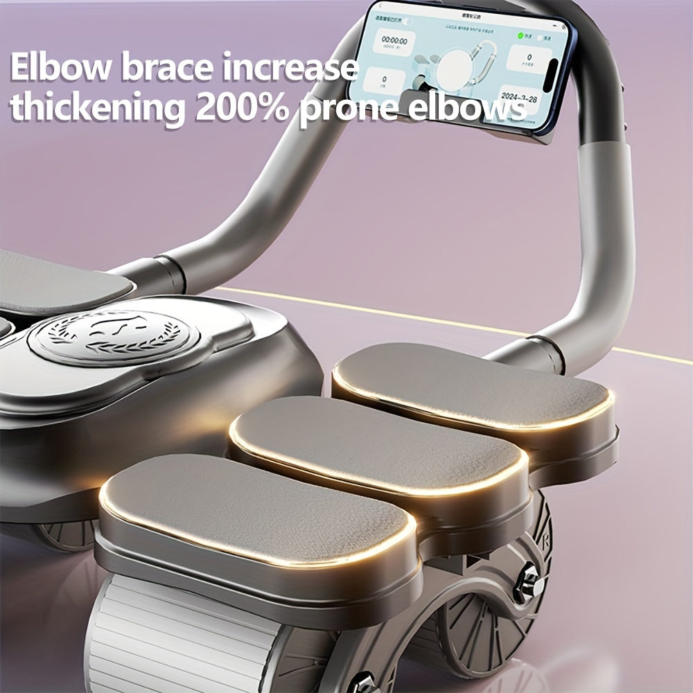 4-Wheel Abdominal Exercise Equipment with Automatic Rebound for Muscle Training and Belly Slimming