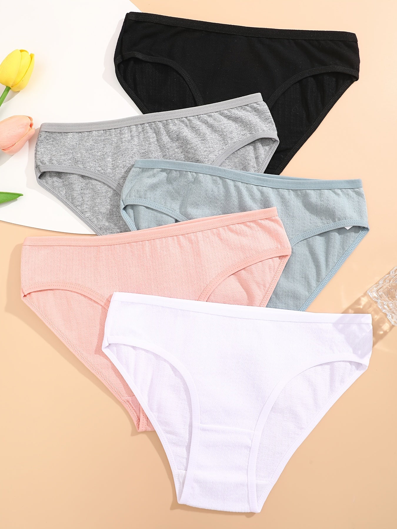 Women's Cotton Briefs 5 Pack Breathable Stretchy Comfortable Underwear