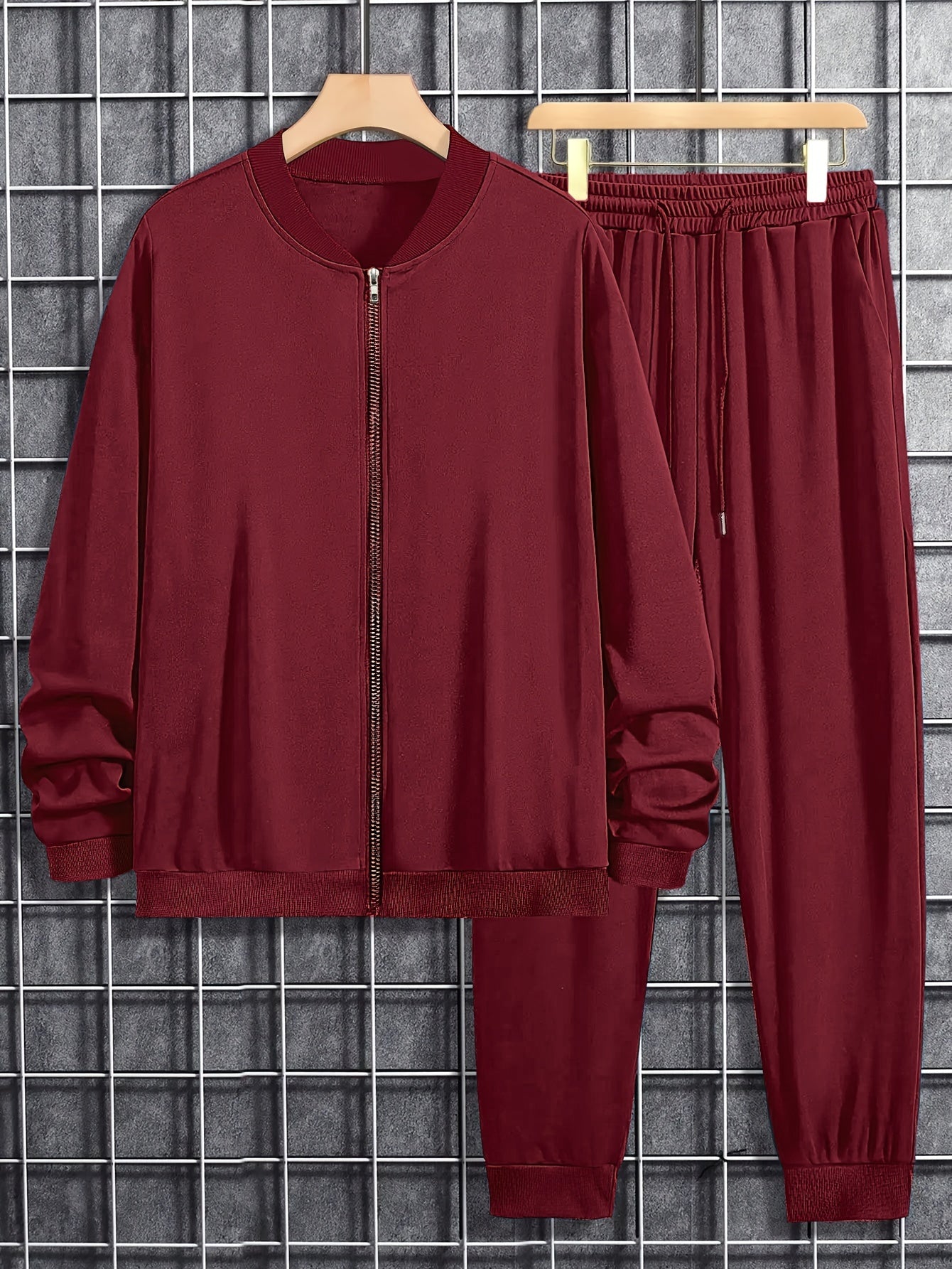 Men's Plus Size Casual Sweatshirt Set Polyester Knit Athletic Regular Fit