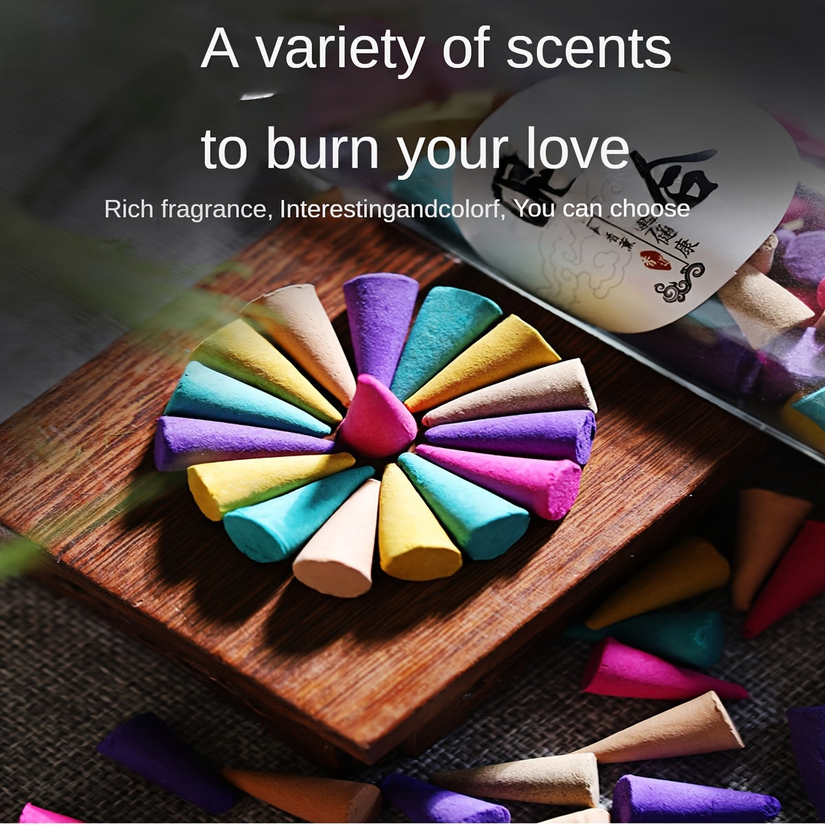 Natural Sandalwood and Rose Incense Cones for Aromatherapy Meditation and Home Decor