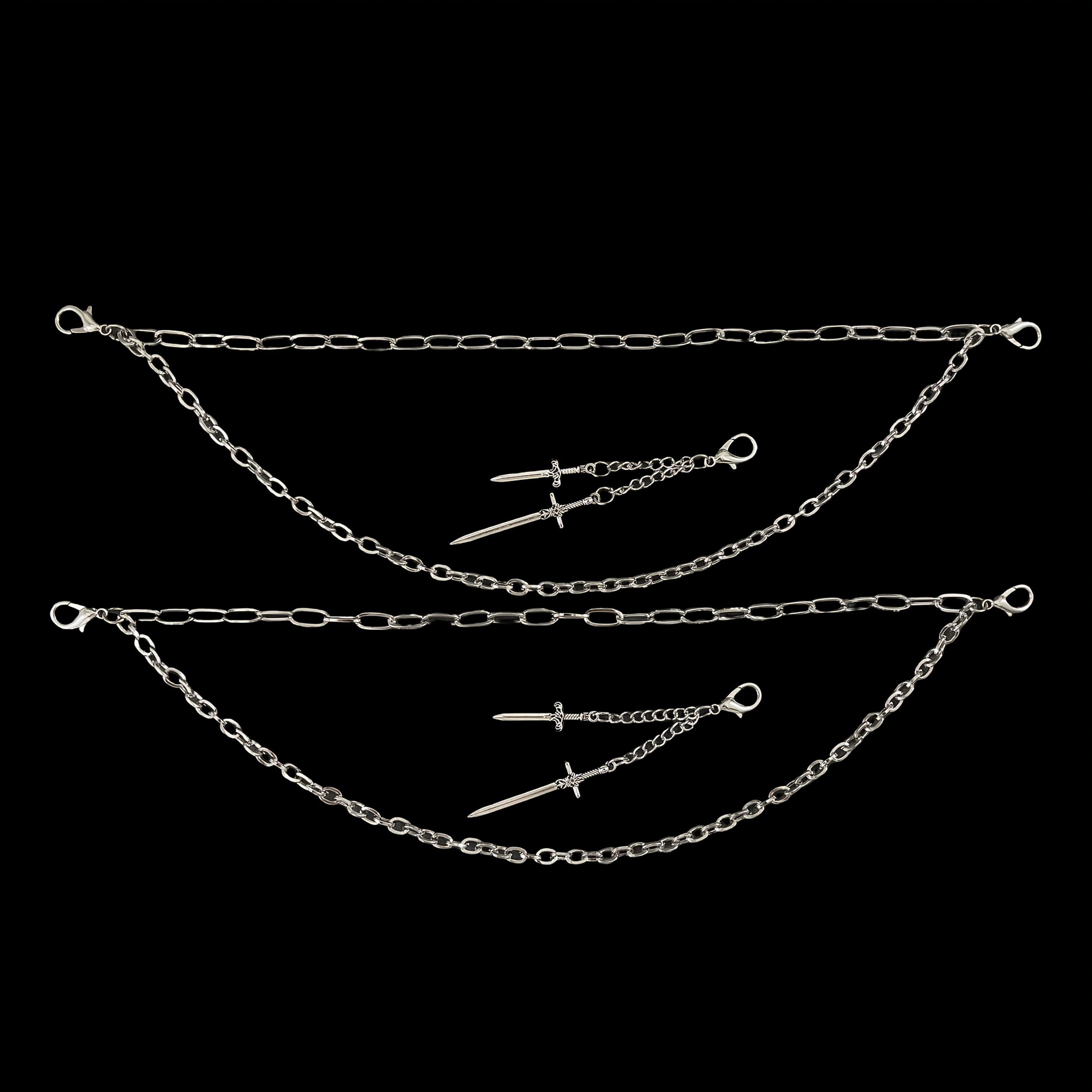 Unisex Gothic Western Steel Cowboy Boot Chain for Motorcycle and Riding Boots