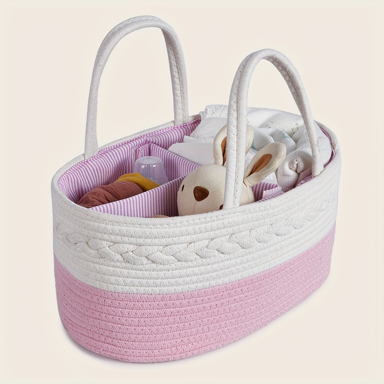 Woven Tote Bag for Moms Large Portable Storage Organizer