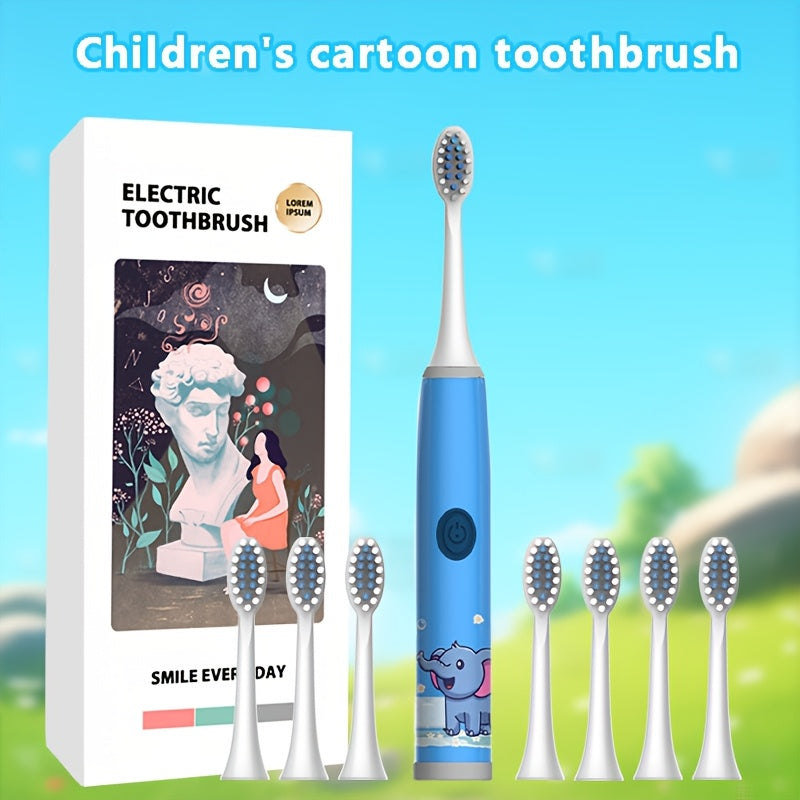 Детская электрическая зубная щетка для детей 3-15 лет, работает на батарейках, 3 цвета, мягкая для зубов