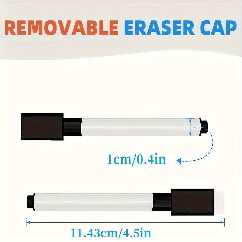 50-Pack Black Dry Erase Markers with Eraser Caps for Whiteboards and Chalkboards