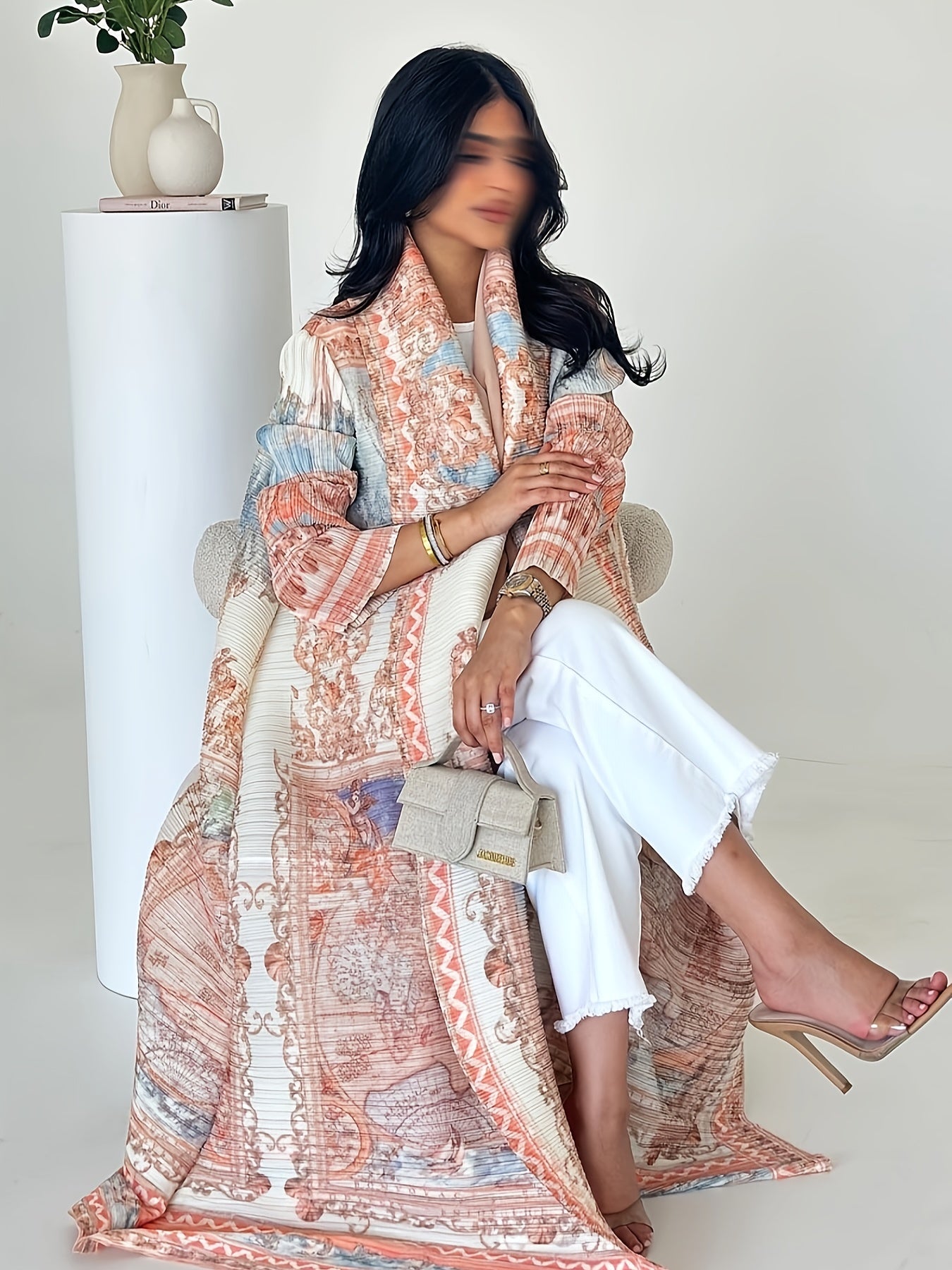 Plus Size Floral Print Maxi Kaftan Dress Womens Lightweight Summer Robe