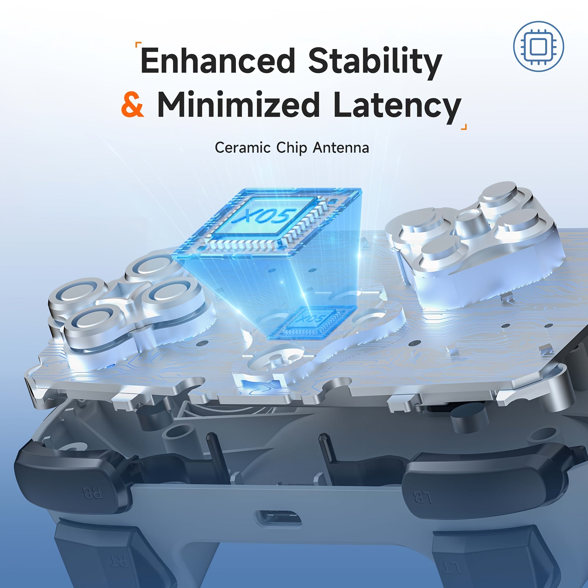 Controlador inalámbrico para PC con 7 colores de luz, 5 modos de luz, batería recargable para PC, Switch y móvil