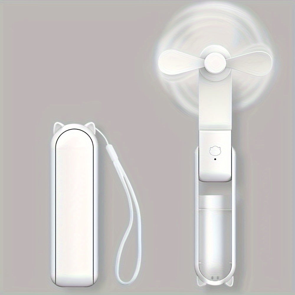 Foldable USB Rechargeable Handheld Fan for Girls Travel Outdoor Use