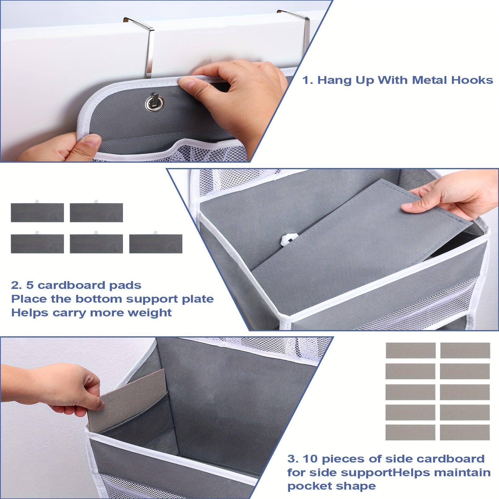 Over-the-Door Organizer with 6 Shelves and 8 Large Pockets for Pantry Bathroom Bedroom Kitchen Dorm