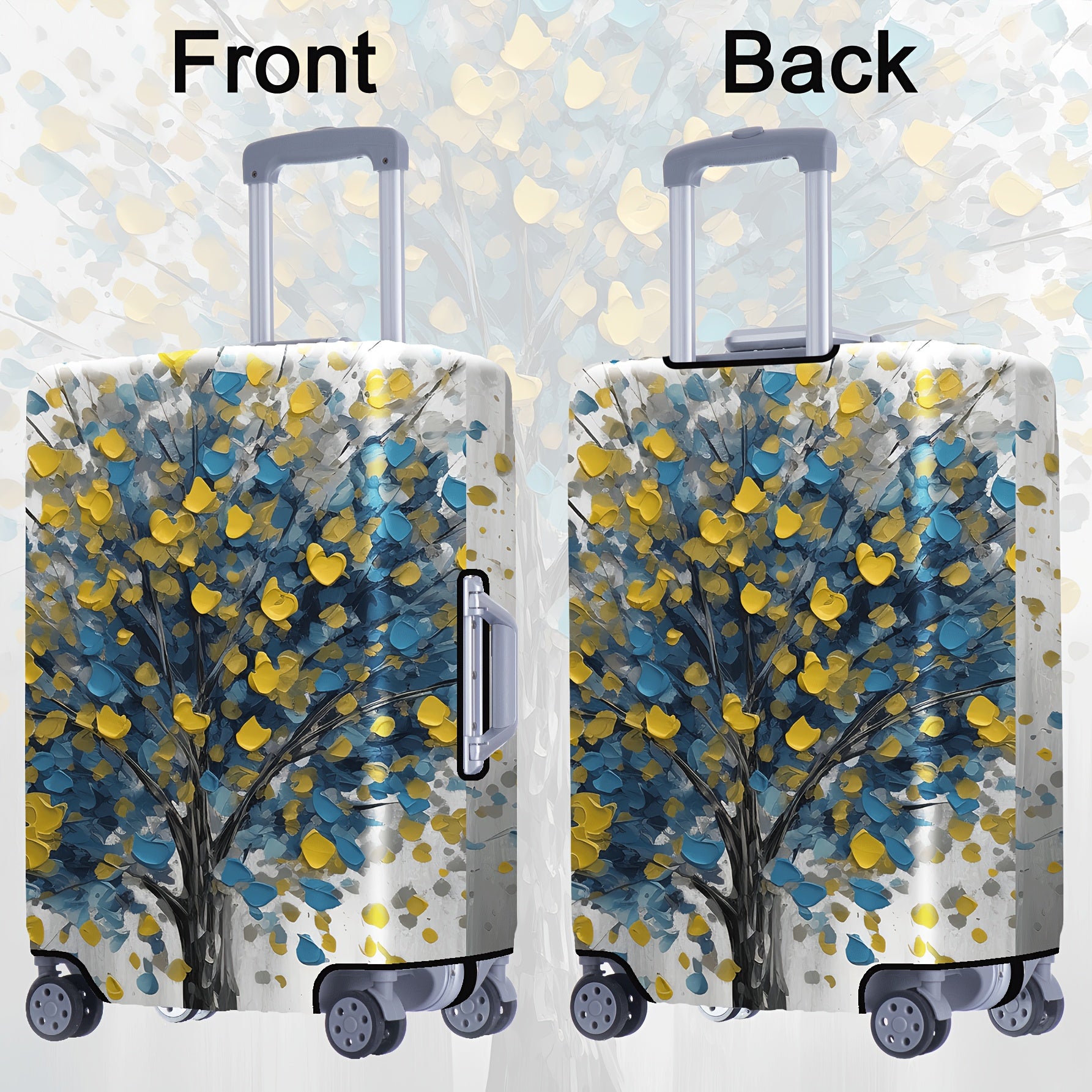 Vibrant Floral Butterfly Luggage Cover Polyester TSA-Approved 50.8-71.12 cm