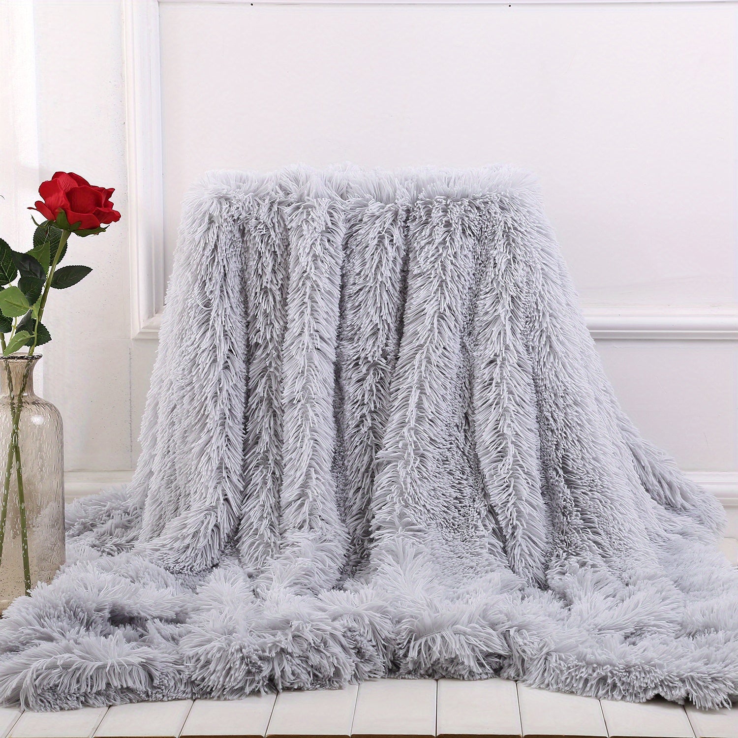 Rainbow Double Layer Plush Blanket for Home Decor and Cozy Bed or Sofa Use