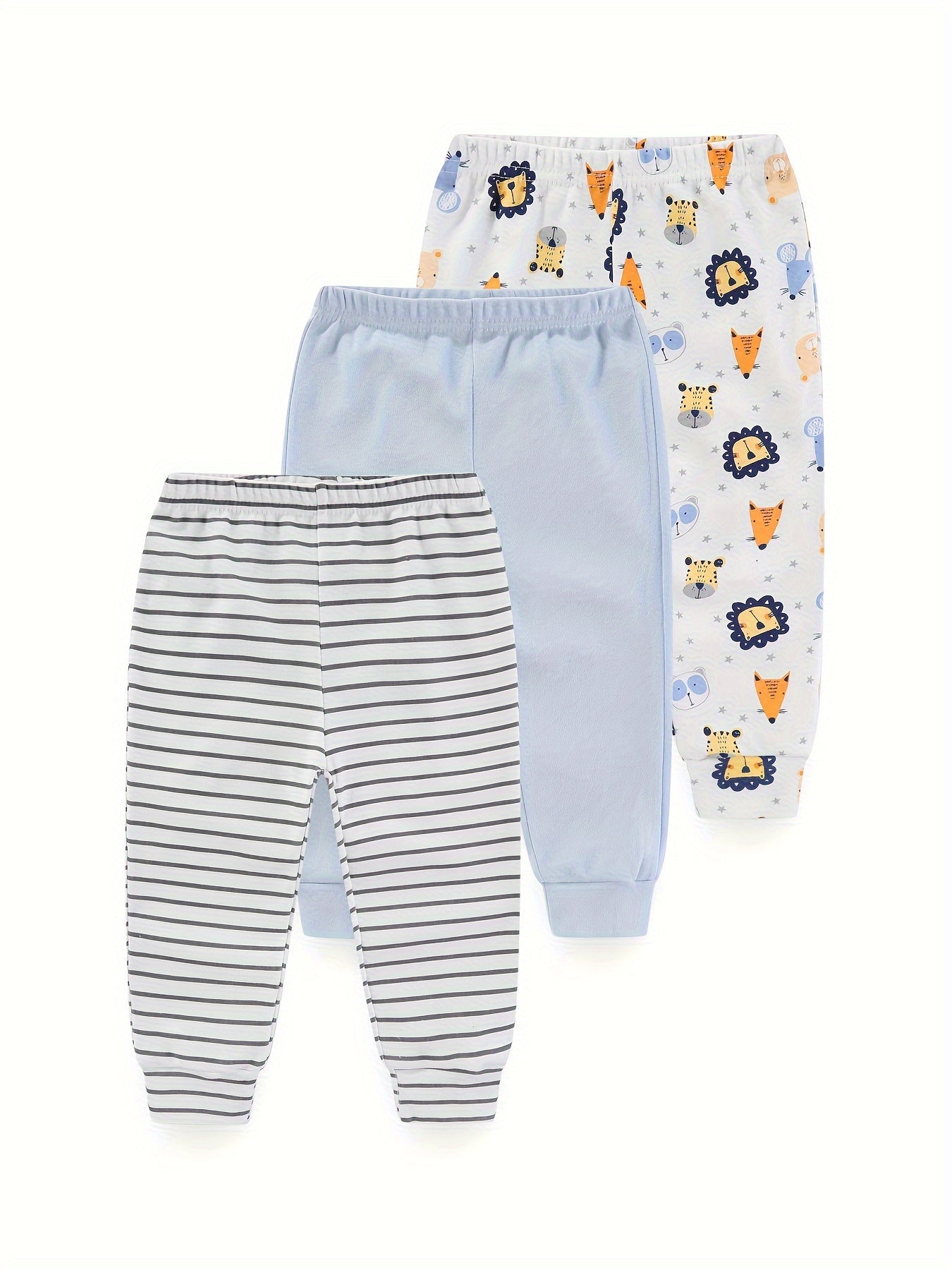 Baby Boys Girls Cotton Cartoon Print Pants 0-3 Years Spring Autumn Unisex Casual