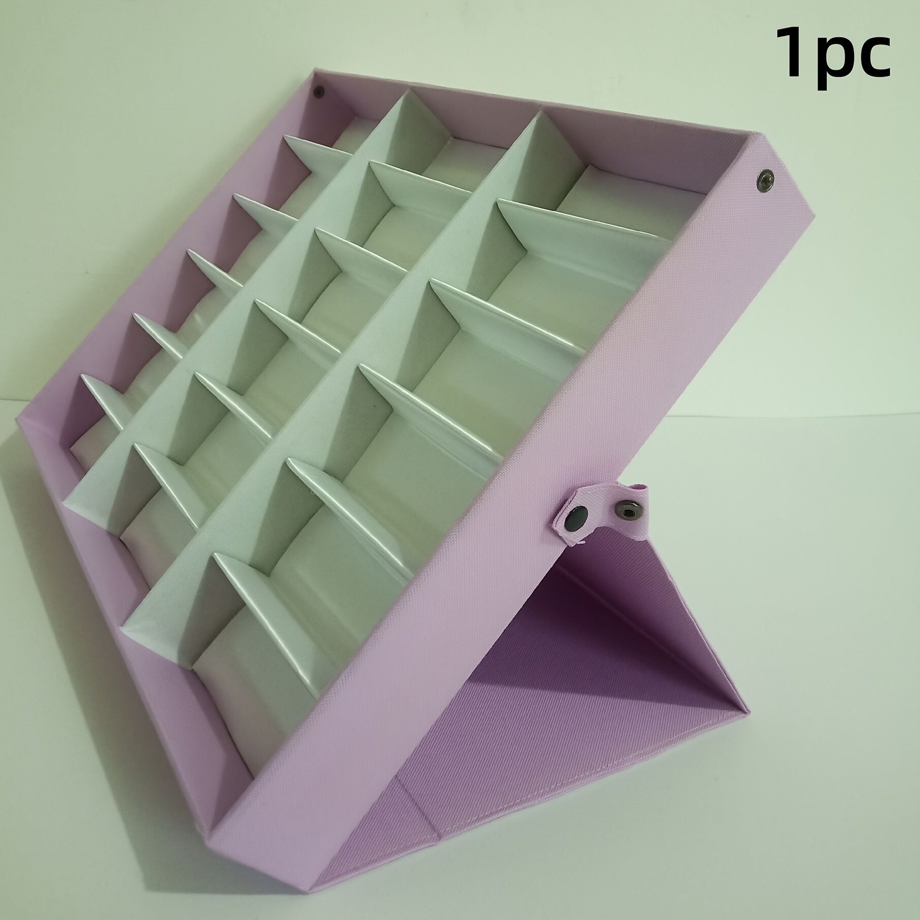 Women's Jewelry Storage Box with 18 Slots for Eyeglasses Artificial Leather Stand Purple Red Blue-Grey