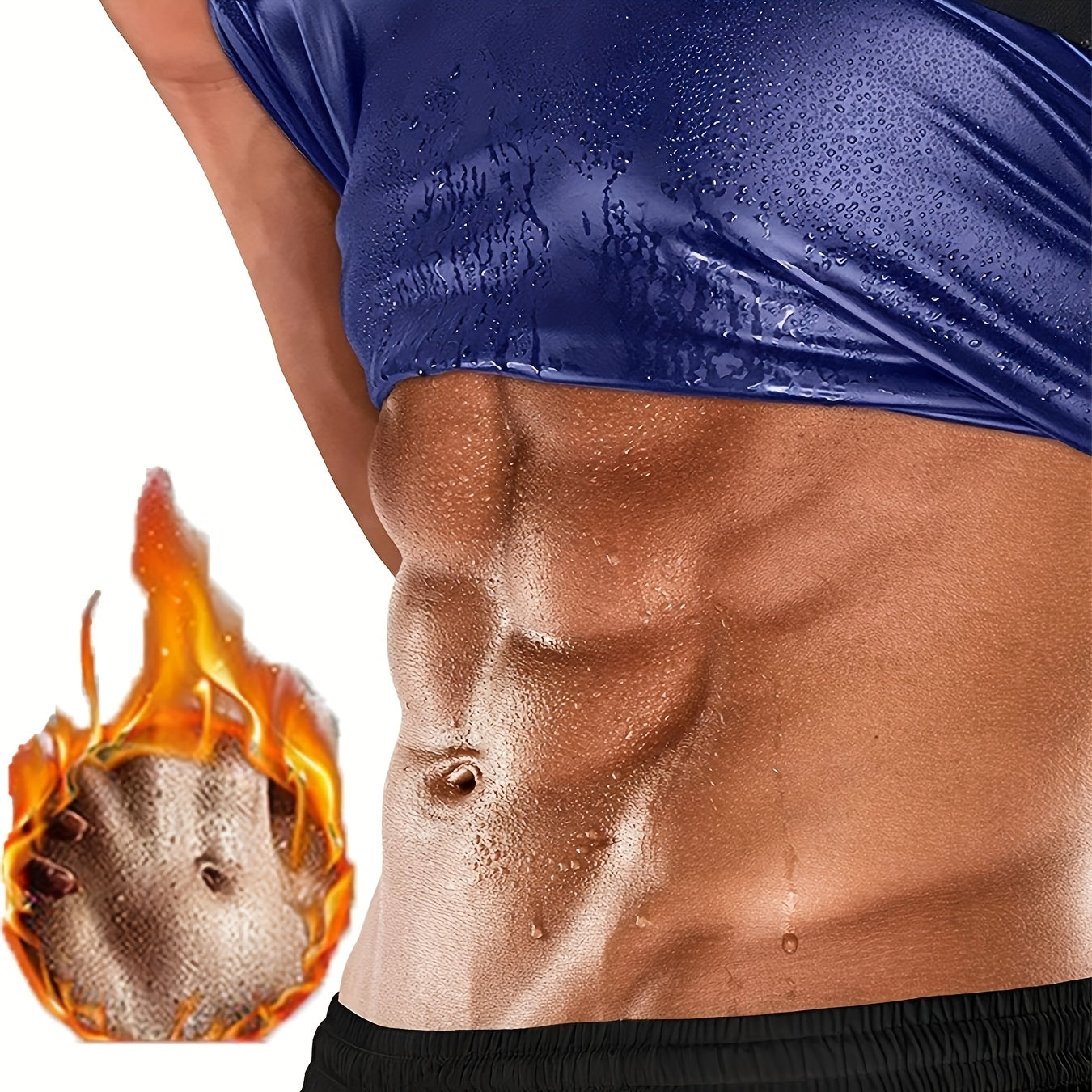 Men's Sauna Sweat Shaping Sportswear Tank Top for Fitness Training Slimming Polyester