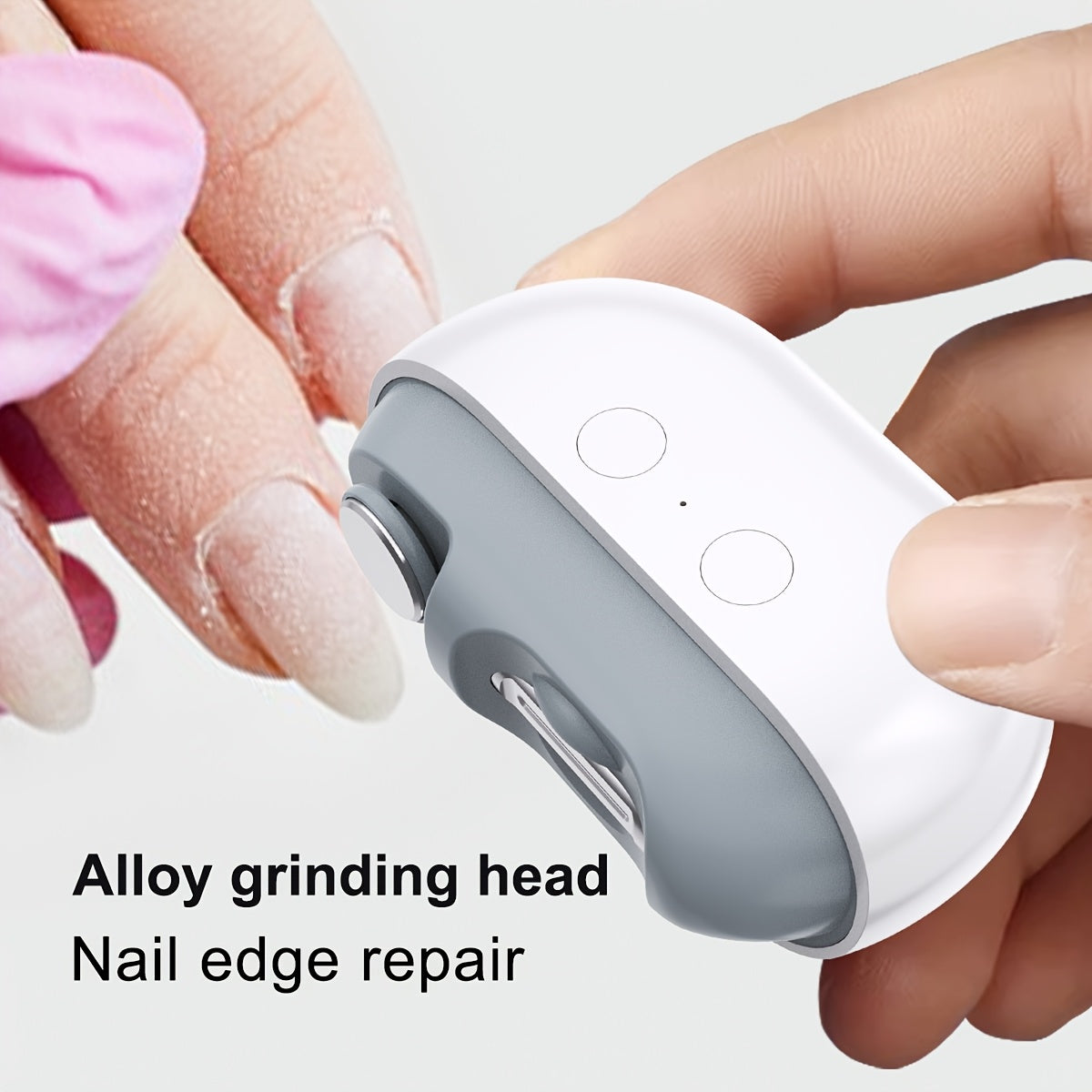 Dispositivo eléctrico para cuidado de uñas con luz LED, recargable, compacto, alimentado por batería